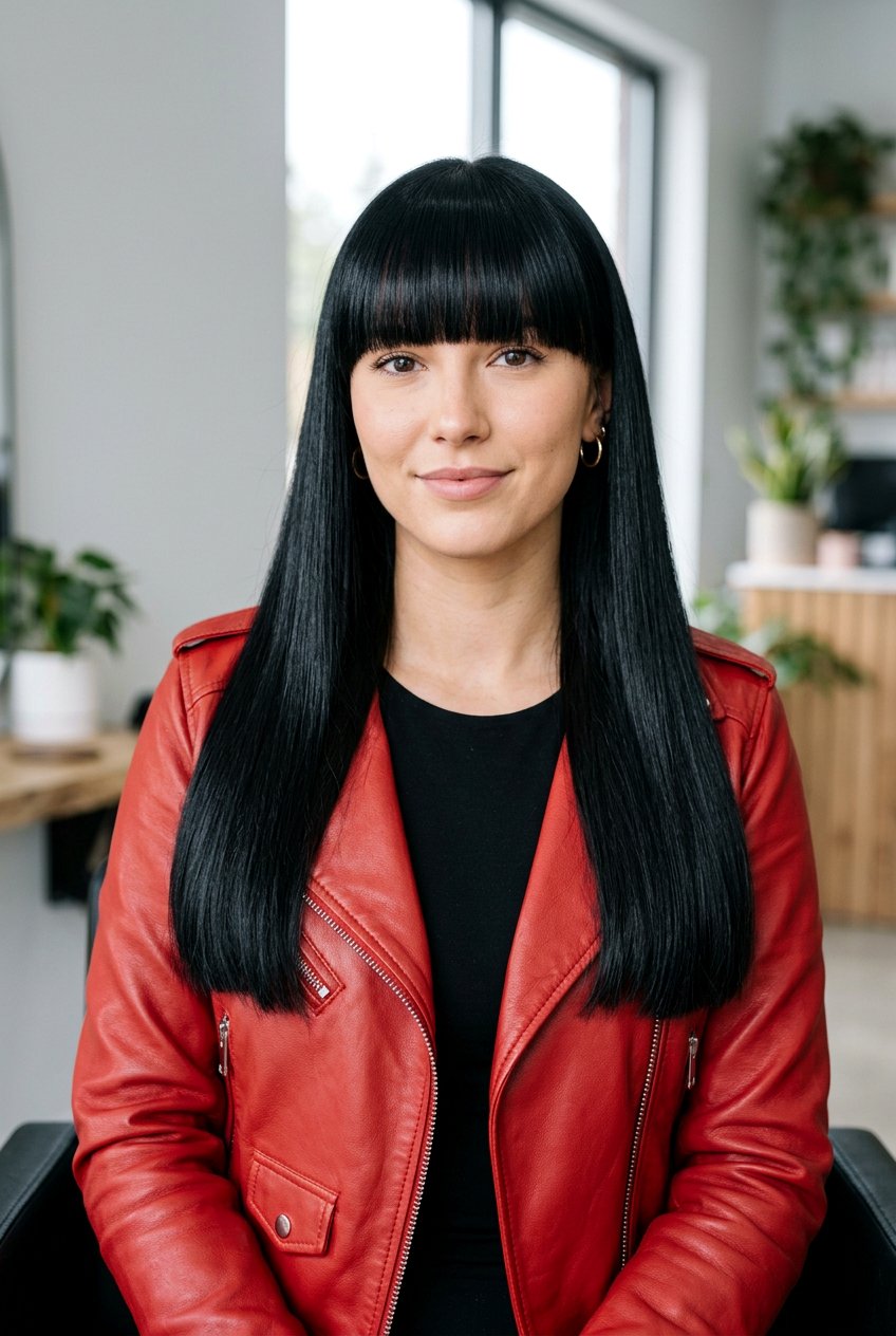 Blunt cut with straight bangs for healthy hair - 20 blunt cut for damaged ends - 20 blunt cut for damaged ends