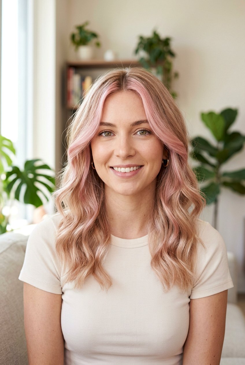 Blush Blonde with Curtain Highlights - 20 blush blonde hair color