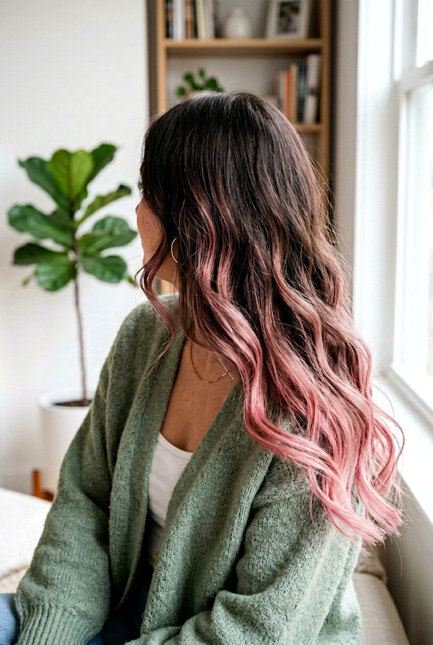 Blush Pink Underlayer Ombre Effect - 20 blush pink underlayer hair - 20 blush pink underlayer hair