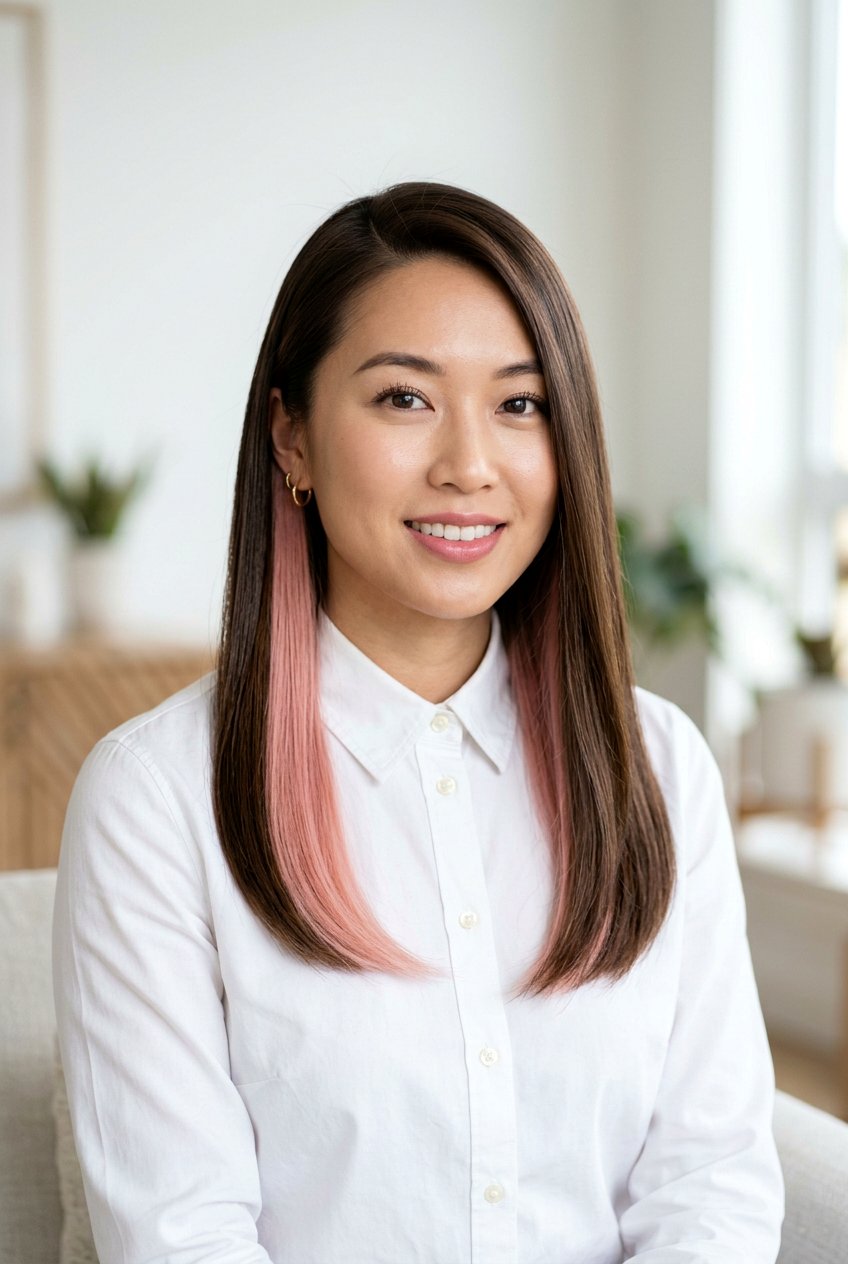 Blush Pink Underlayer Straight Hair - 20 blush pink underlayer hair - 20 blush pink underlayer hair