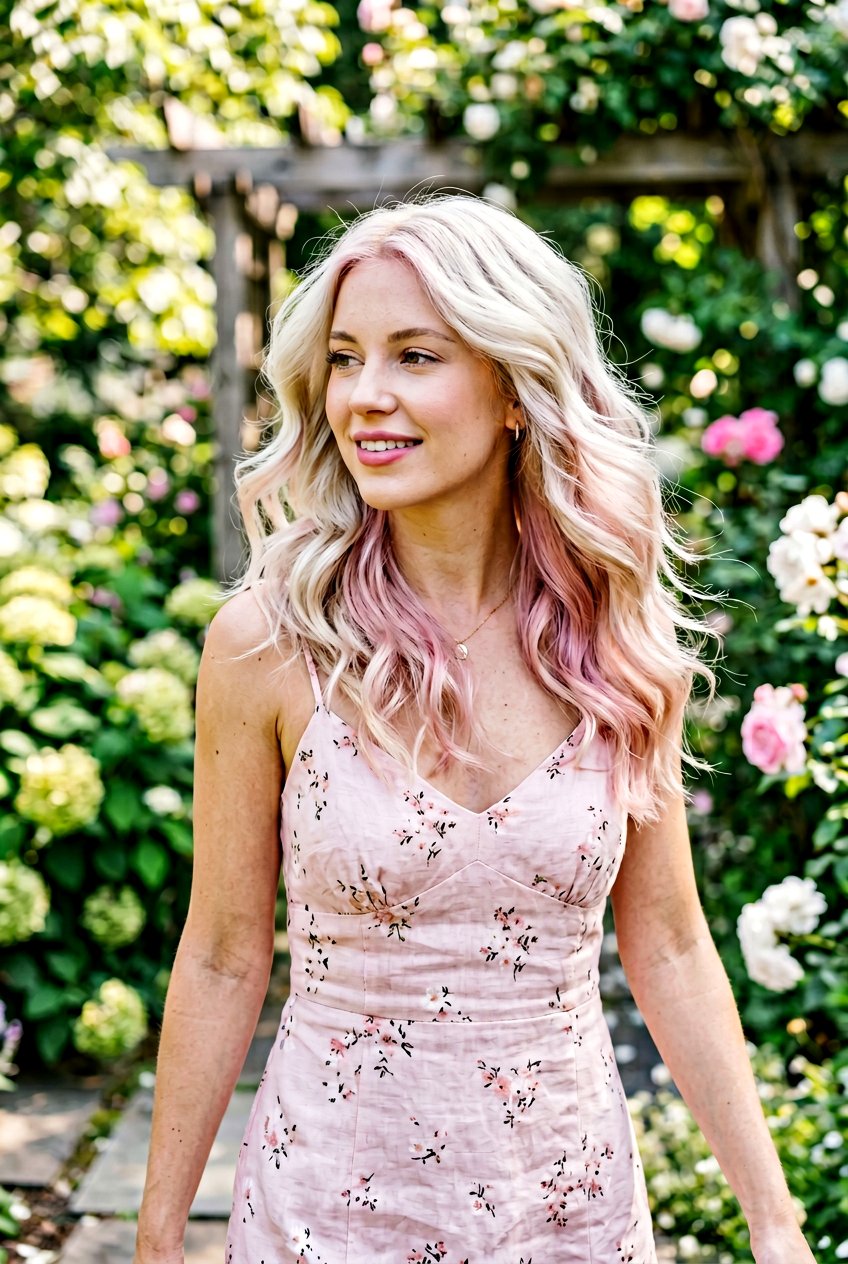 Blush Pink Underlayer on Blonde Hair - 20 blush pink underlayer hair - 20 blush pink underlayer hair