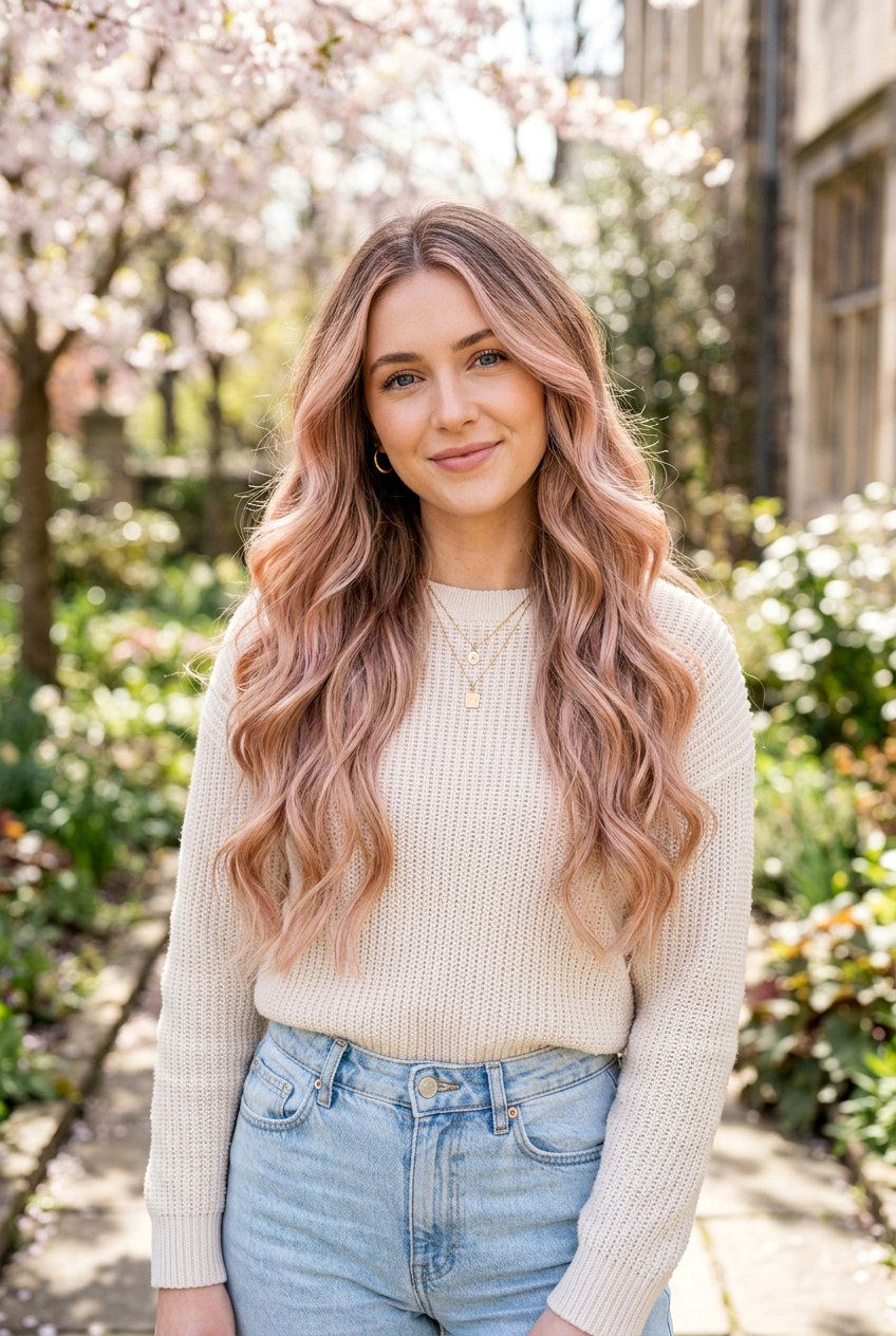 Blush Rose Gold Balayage - 20 blush rose gold hair color - 20 blush rose gold hair color