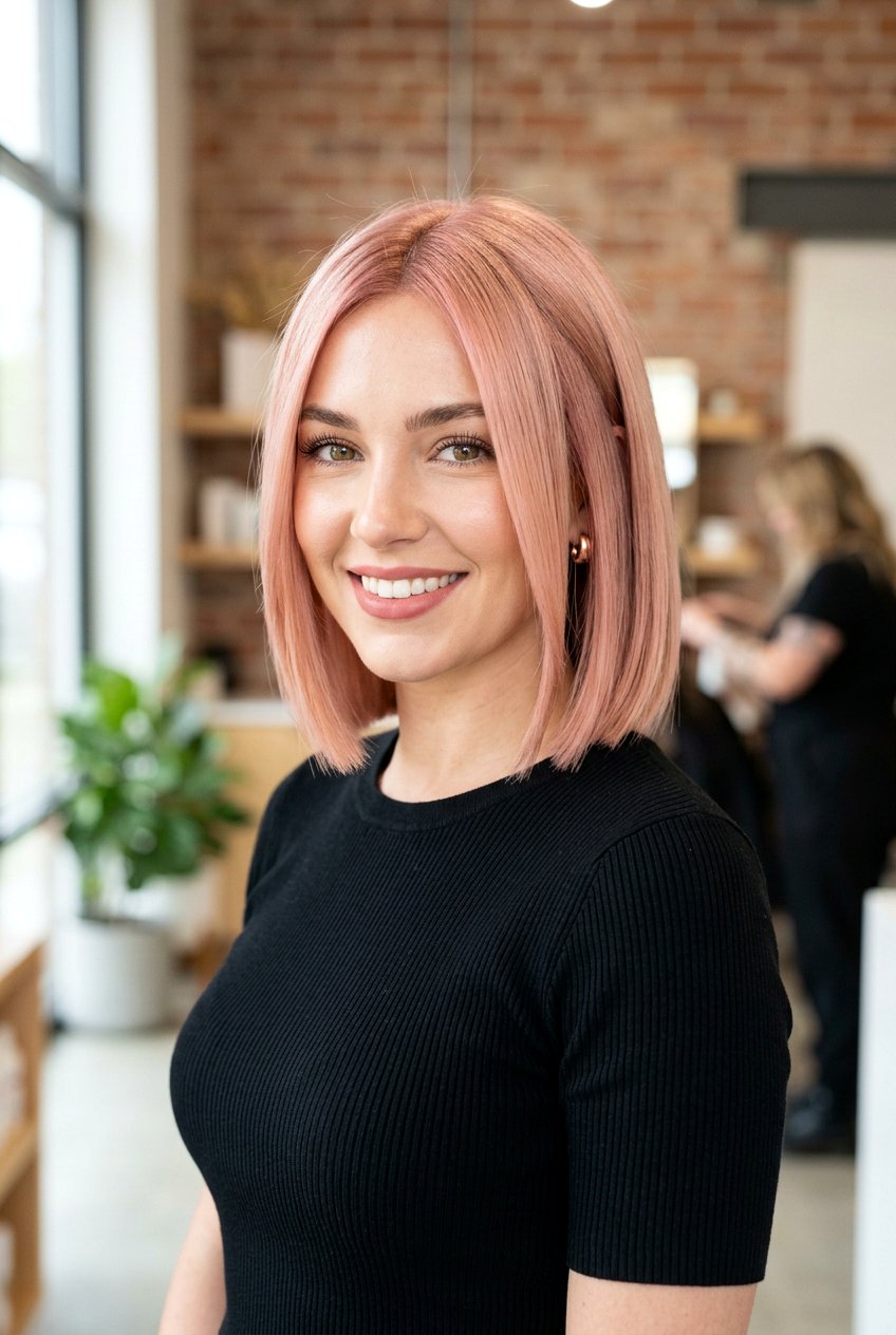 Blush Rose Gold Bob - 20 blush rose gold hair color - 20 blush rose gold hair color