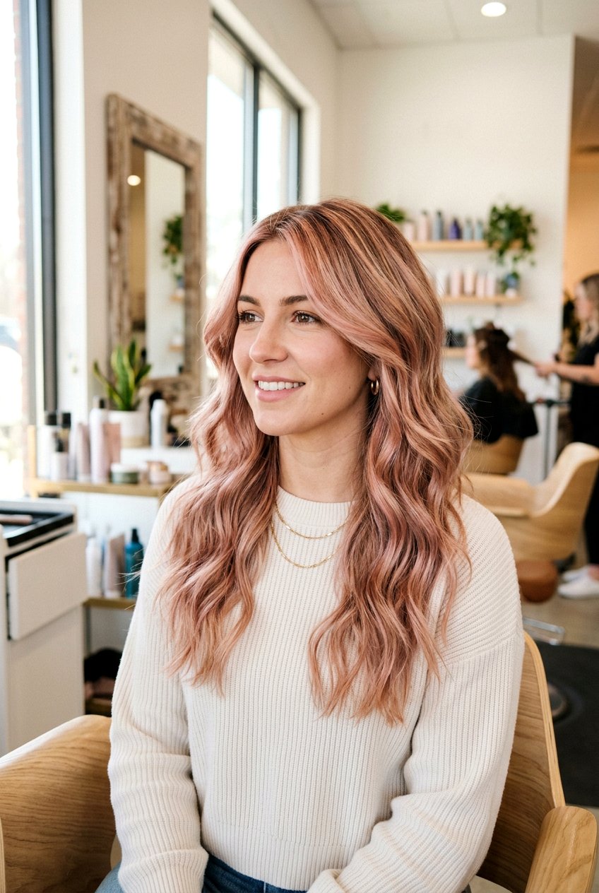 Blush Rose Gold Layered Cut - 20 blush rose gold hair color - 20 blush rose gold hair color