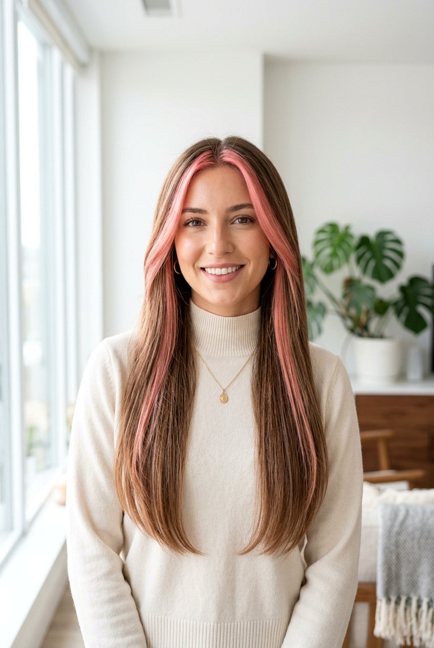 Blush Rose Gold Money Piece - 20 blush rose gold hair color - 20 blush rose gold hair color