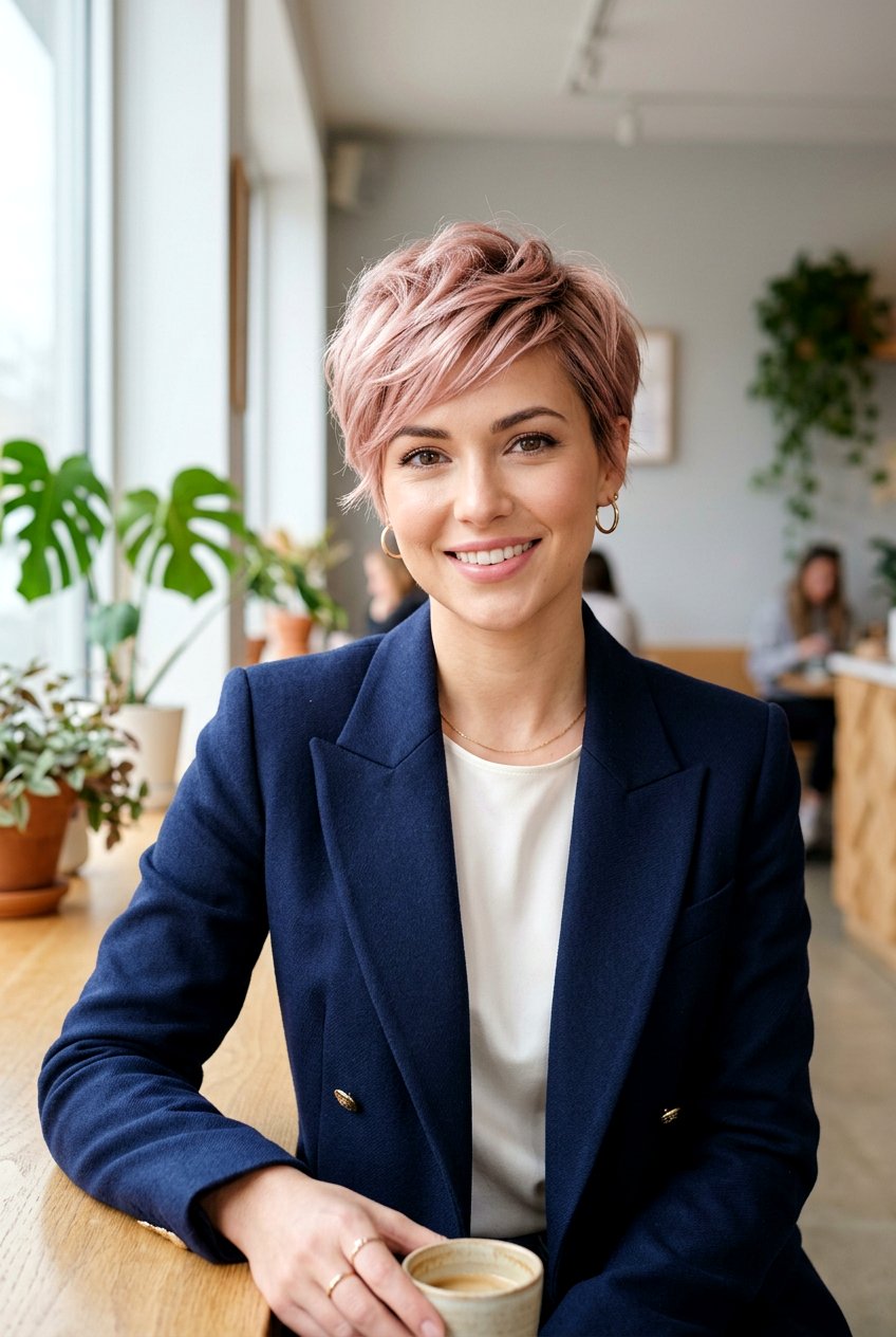 Blush Rose Gold Pixie - 20 blush rose gold hair color - 20 blush rose gold hair color