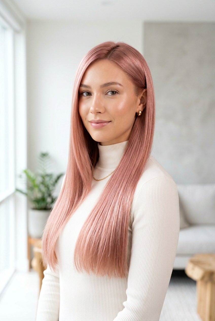 Blush Rose Gold Straight Hair - 20 blush rose gold hair color - 20 blush rose gold hair color
