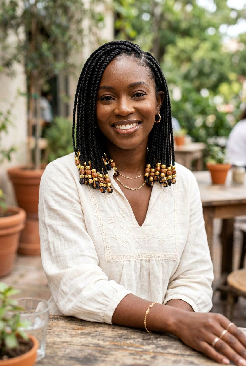 Bob Box Braids With Beads - 20 box braids bob hairstyle - 20 box braids bob hairstyle