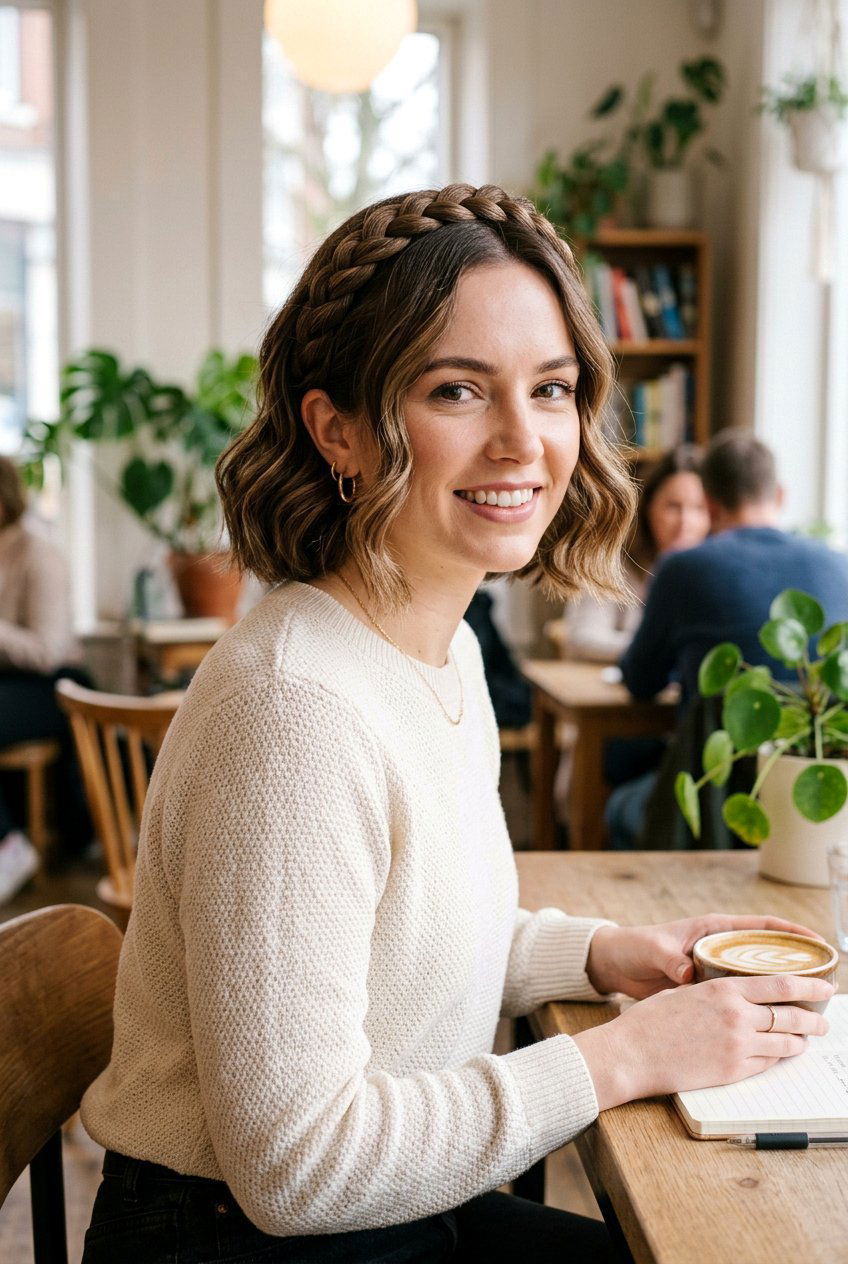 Bob Haircut With Braided Headband - 20 headband hairstyles - 20 headband hairstyles