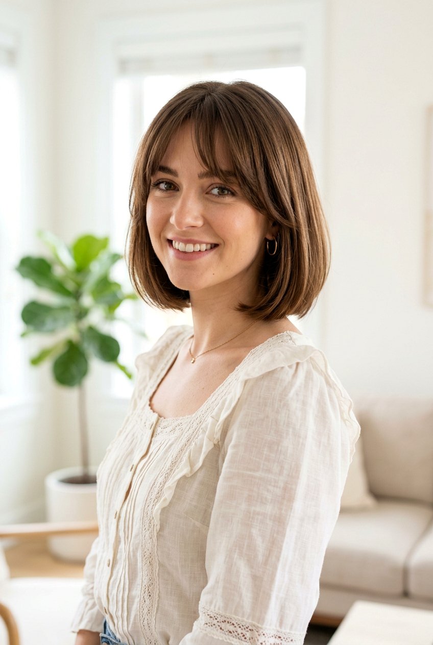 Bob Haircut With Curtain Bangs - 20 best bob haircut ideas for women - 20 best bob haircut ideas for women