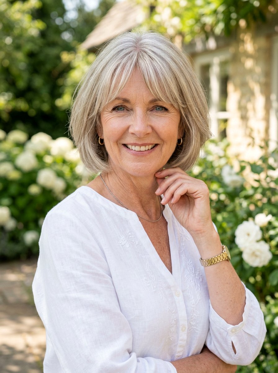 Bob Haircut With Curtain Bangs - 20 elegant bob haircut for mature women - 20 elegant bob haircut for mature women