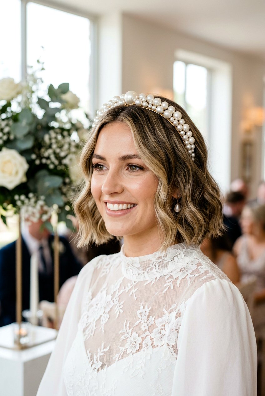 Bob Haircut With Pearl Headband - 20 bridal hairstyle with pearl headband - 20 bridal hairstyle with pearl headband