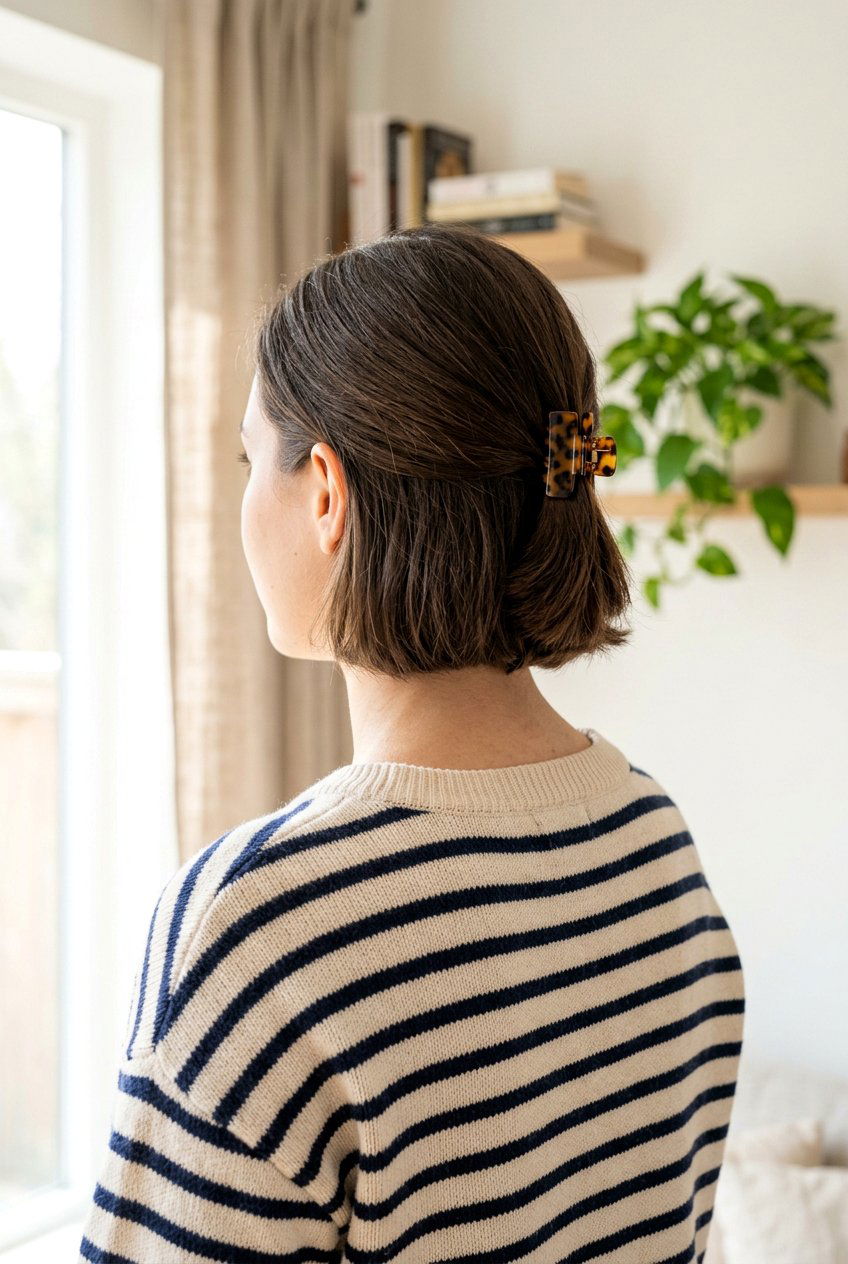 Bob Length Claw Clip - 20 easy claw clip hairstyles for short hair - 20 easy claw clip hairstyles for short hair