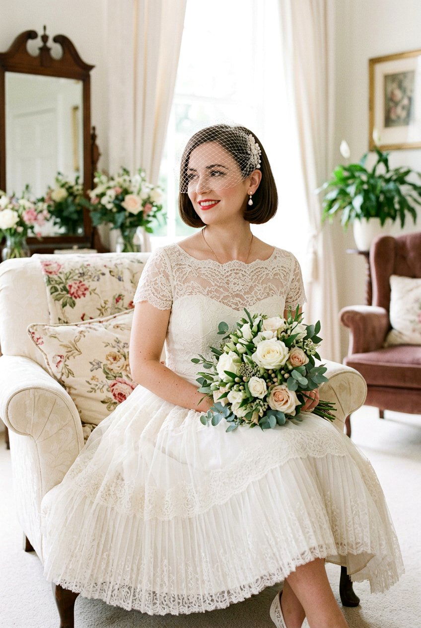 Bob With Birdcage Veil - 20 bridal hairstyle for short bob with veil - 20 bridal hairstyle for short bob with veil