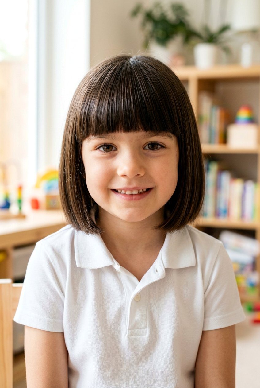 Bob With Blunt Bangs - 20 school bob for little girls - 20 school bob for little girls