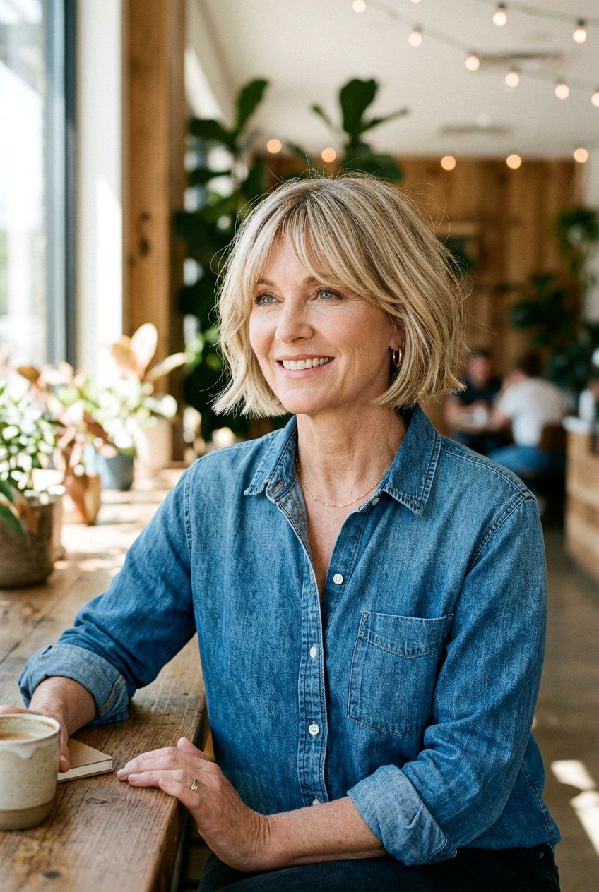 Bob With Curtain Bangs - 20 old money bob for mature women - 20 old money bob for mature women