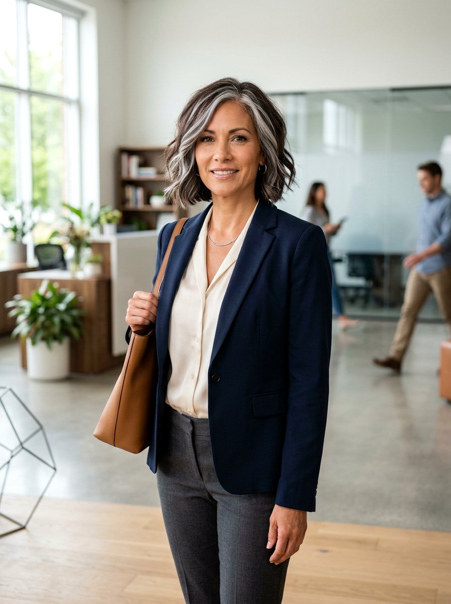 Bob With Silver Highlights - 20 polished gray bob hair color - 20 polished gray bob hair color