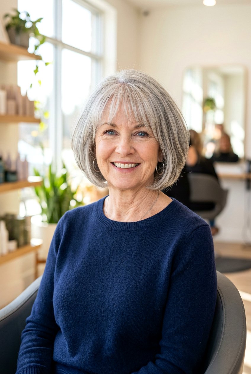 Bob With Wispy Bangs - 20 short hairstyles for women over 50 - 20 short hairstyles for women over 50