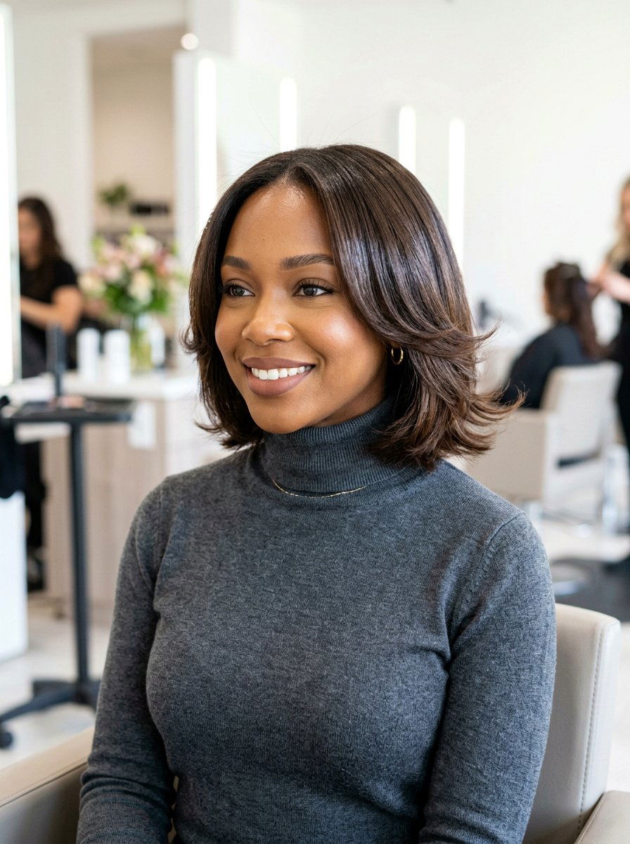 Bob silk press with layers - 20 silk press with layers - 20 silk press with layers