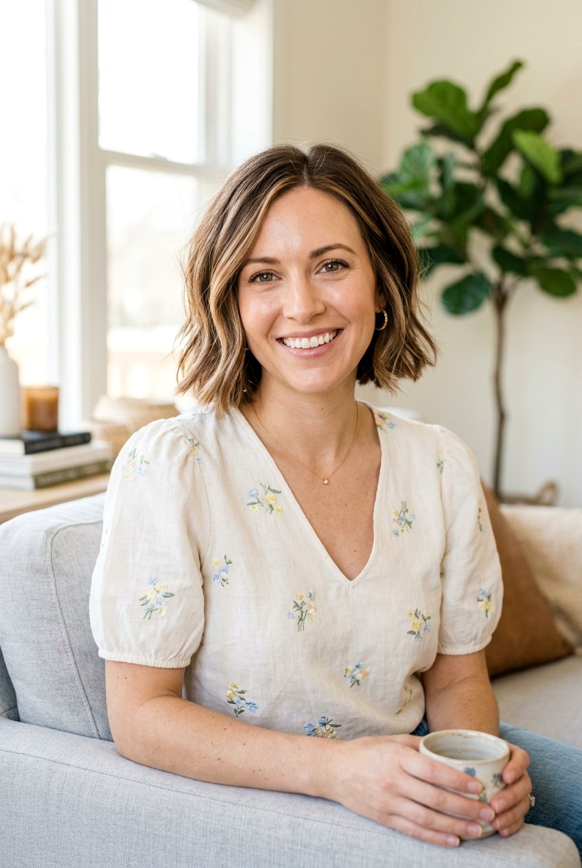 Bob with Face Framing Highlights - 20 postpartum haircuts for women - 20 postpartum haircuts for women