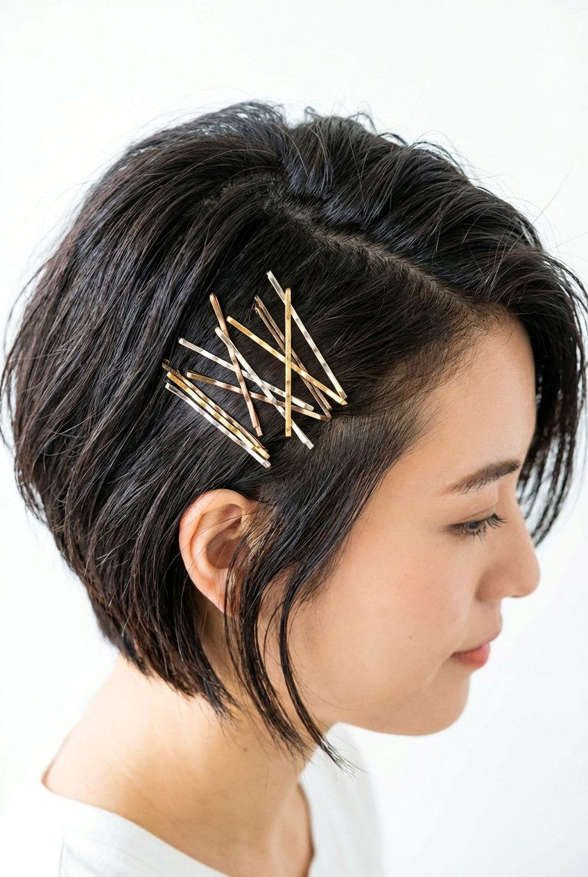 Bobby Pin Accents Short Hair - 20 easy hairstyles for short hair - 20 easy hairstyles for short hair