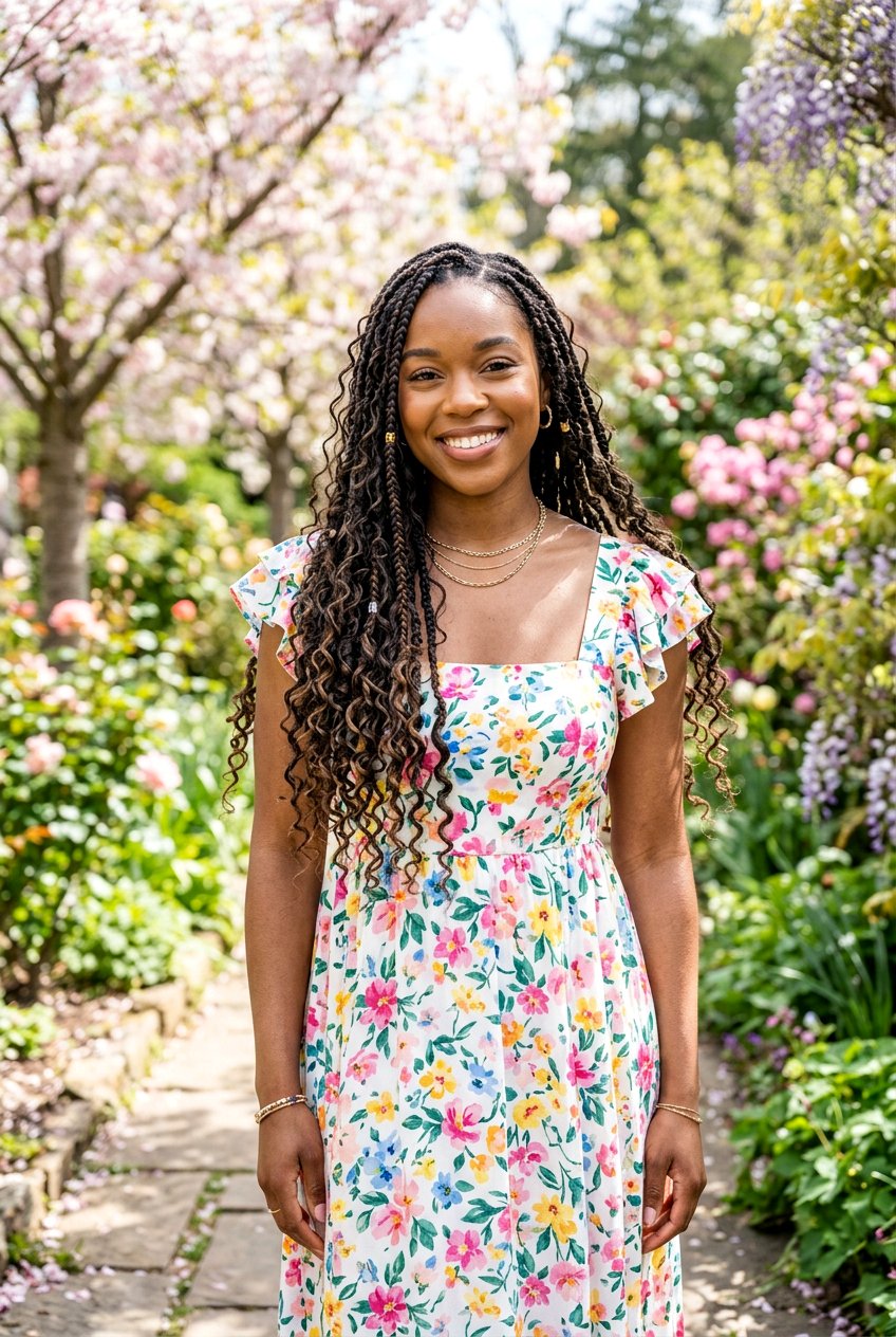 Bohemian Box Braids - 20 black women prom braid styles - 20 black women prom braid styles