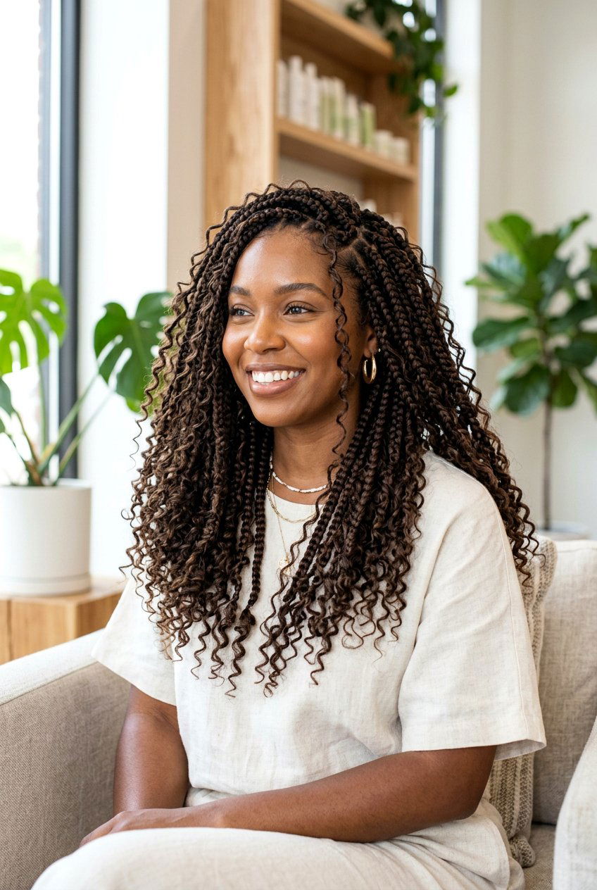 Bohemian Box Braids - 20 box braids hairstyles - 20 box braids hairstyles