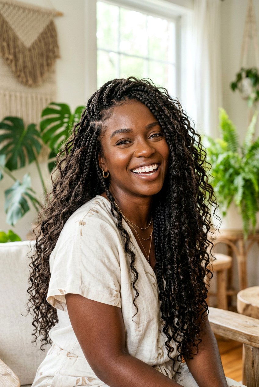 Bohemian Braids Messy - 20 braided hairstyles for black women - 20 braided hairstyles for black women