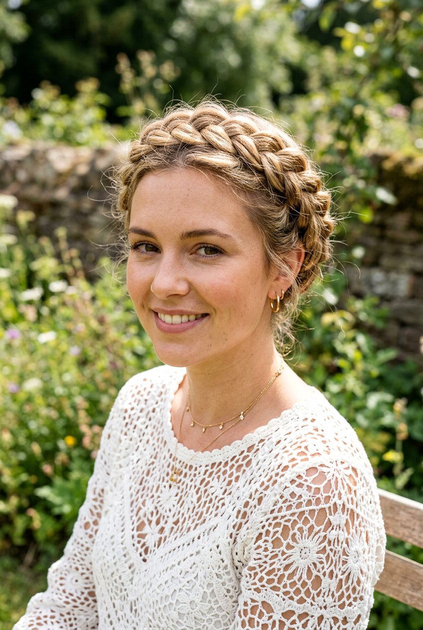 Bohemian Dutch Braid Crown - 20 beach hairstyle for vacation photos - 20 beach hairstyle for vacation photos