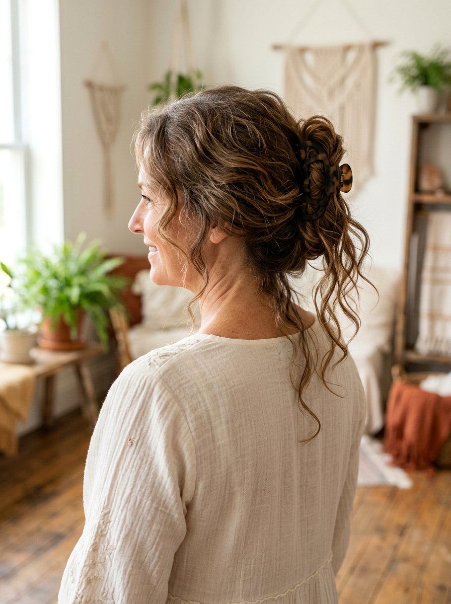 Bohemian Flowy Claw Clip Bun - 20 claw clip bun for mature women - 20 claw clip bun for mature women