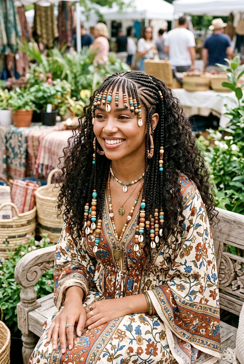 Bohemian Fulani Braids With Beads - 20 fulani braids with beads - 20 fulani braids with beads