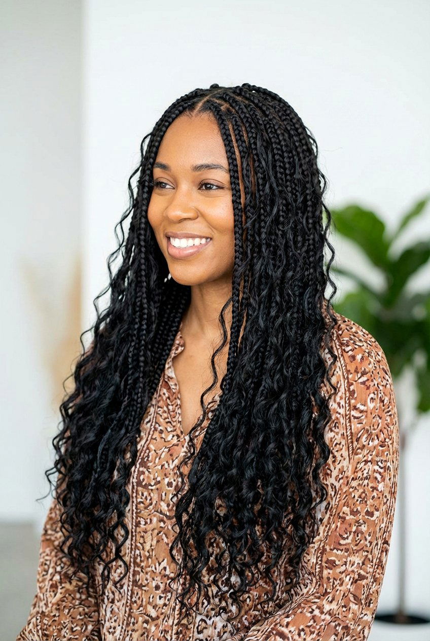 Bohemian Knotless Braids - 20 knotless braids hairstyles - 20 knotless braids hairstyles