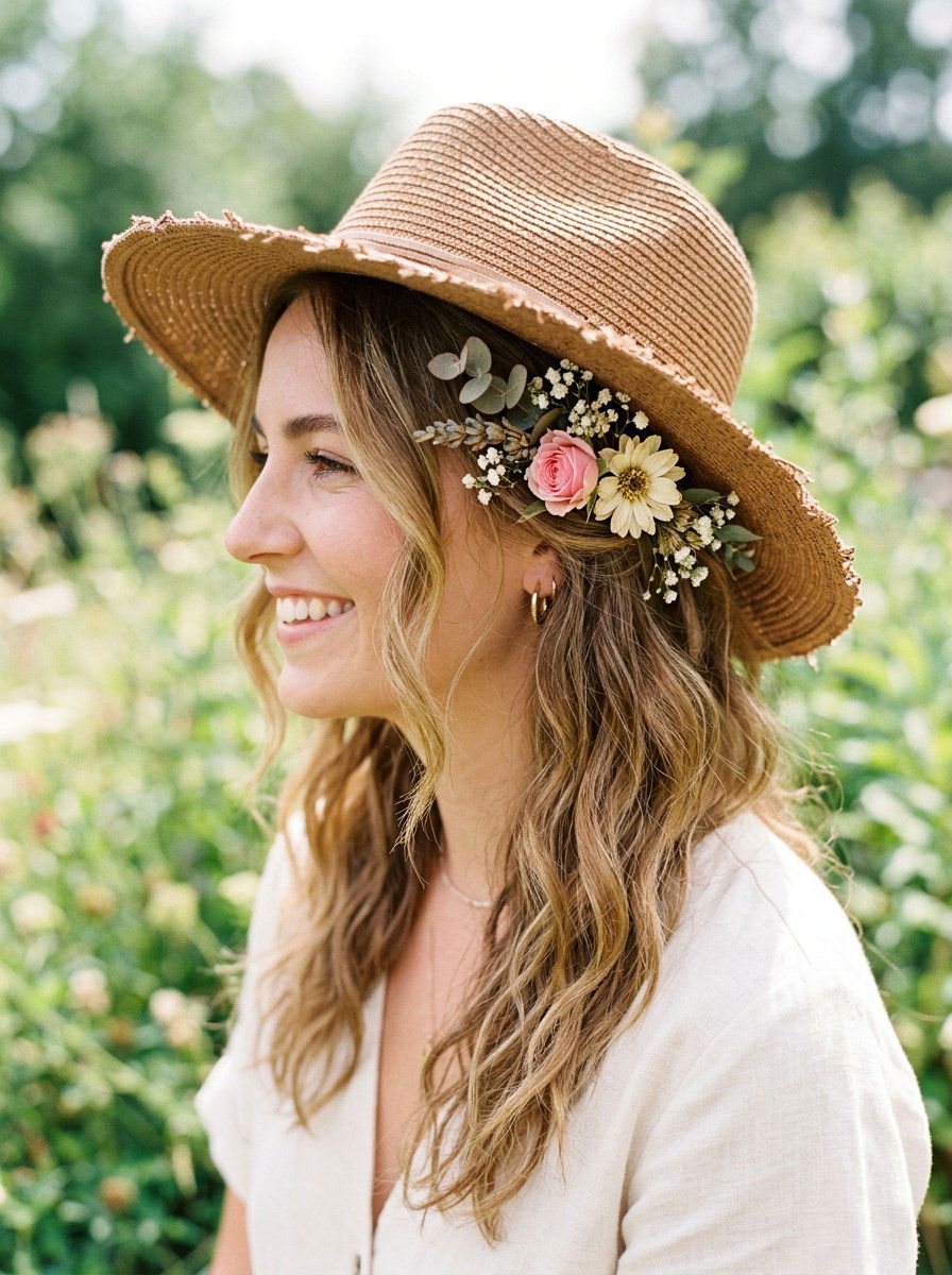 Bohemian Soft Waves With Flower Clips - 20 soft waves with flower clips - 20 soft waves with flower clips