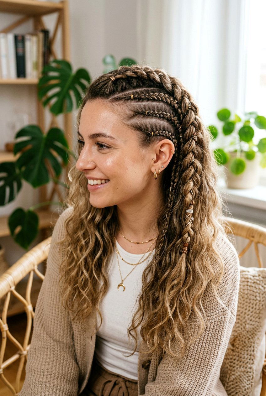 Boho Braid with Faux Side Shave - 20 braided side shave hairstyle - 20 braided side shave hairstyle