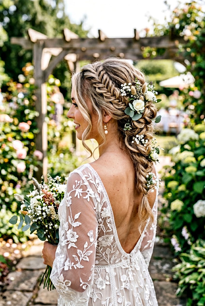 Boho Braided Bridal Updo - 20 romantic bridal updo - 20 romantic bridal updo