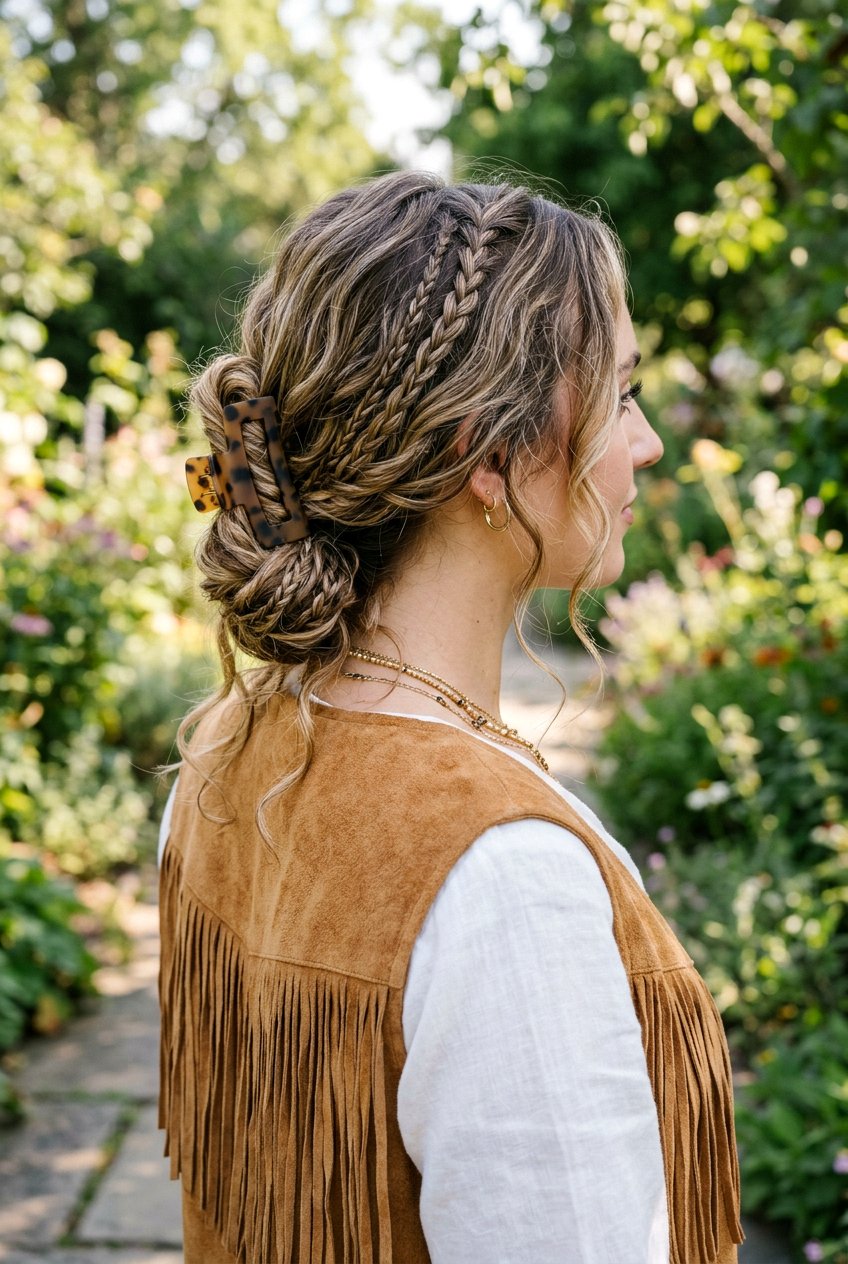 Boho Braided Claw Clip Hairstyle - 20 best claw clip hairstyle ideas - 20 best claw clip hairstyle ideas
