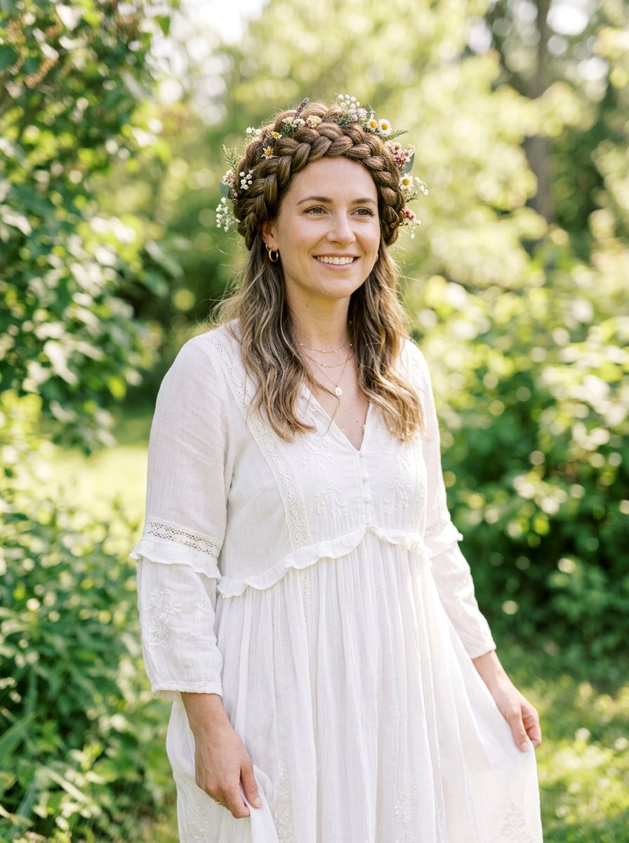 Boho Braided Crown - 20 cute birthday hairstyle ideas - 20 cute birthday hairstyle ideas