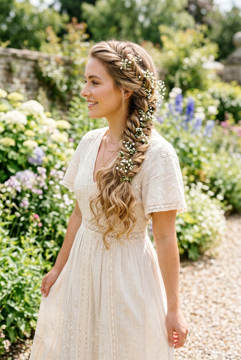 Boho Braided Curls - 20 simple bridal curls for outdoor wedding - 20 simple bridal curls for outdoor wedding