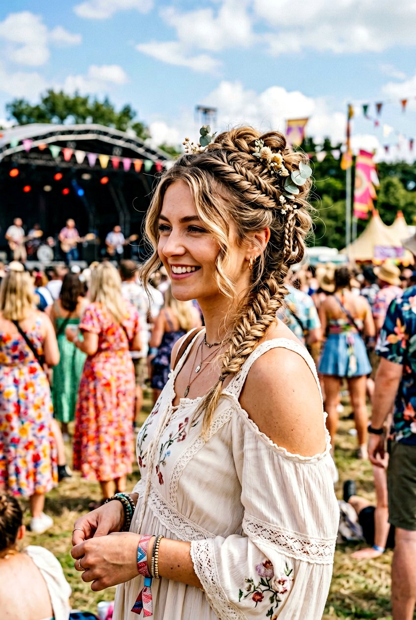 Boho Braided Festival Updo - 20 boho festival braid styles - 20 boho festival braid styles