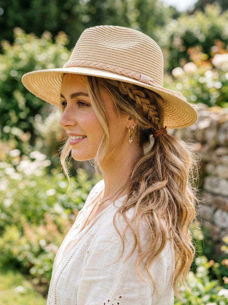 Boho Braided Ponytail - 20 simple hairstyle for beach trip - 20 simple hairstyle for beach trip