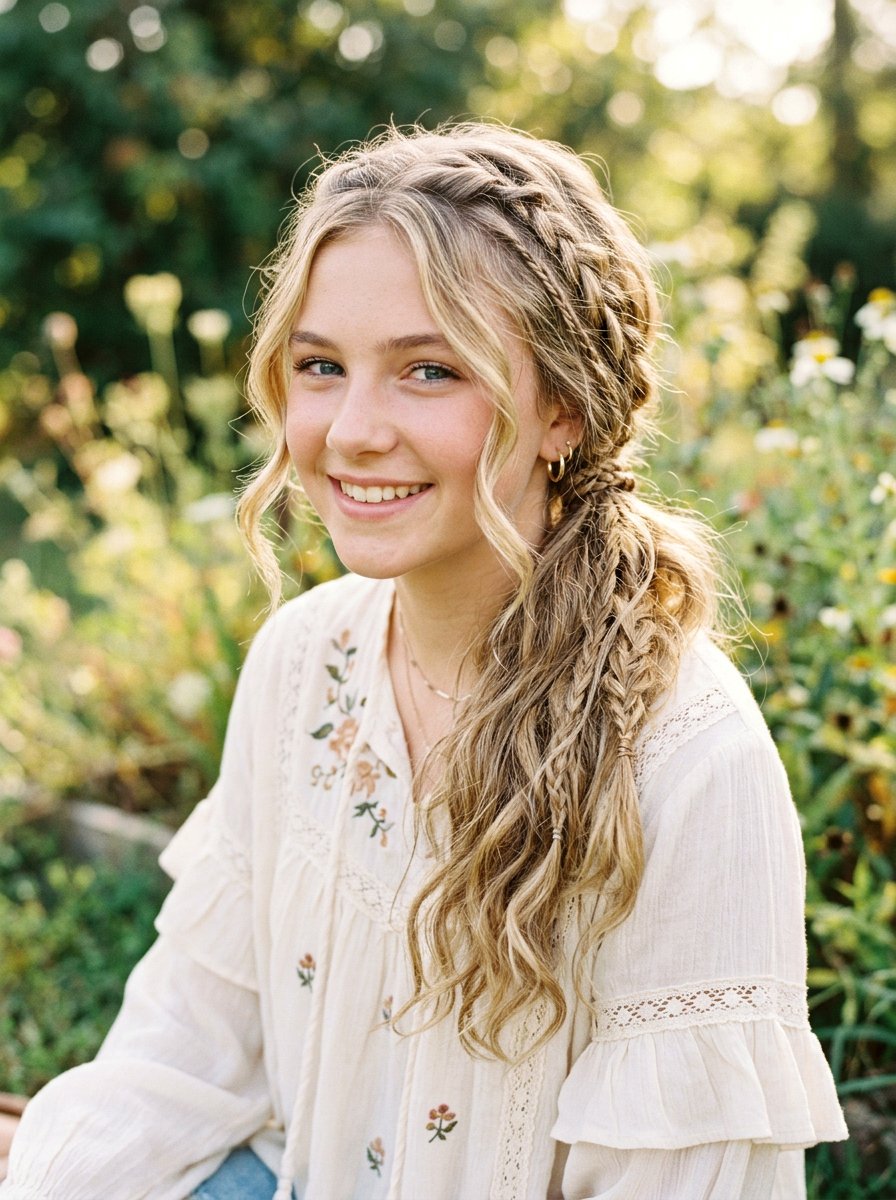 Boho Braided Ponytail - 20 viral school hairstyle ideas - 20 viral school hairstyle ideas