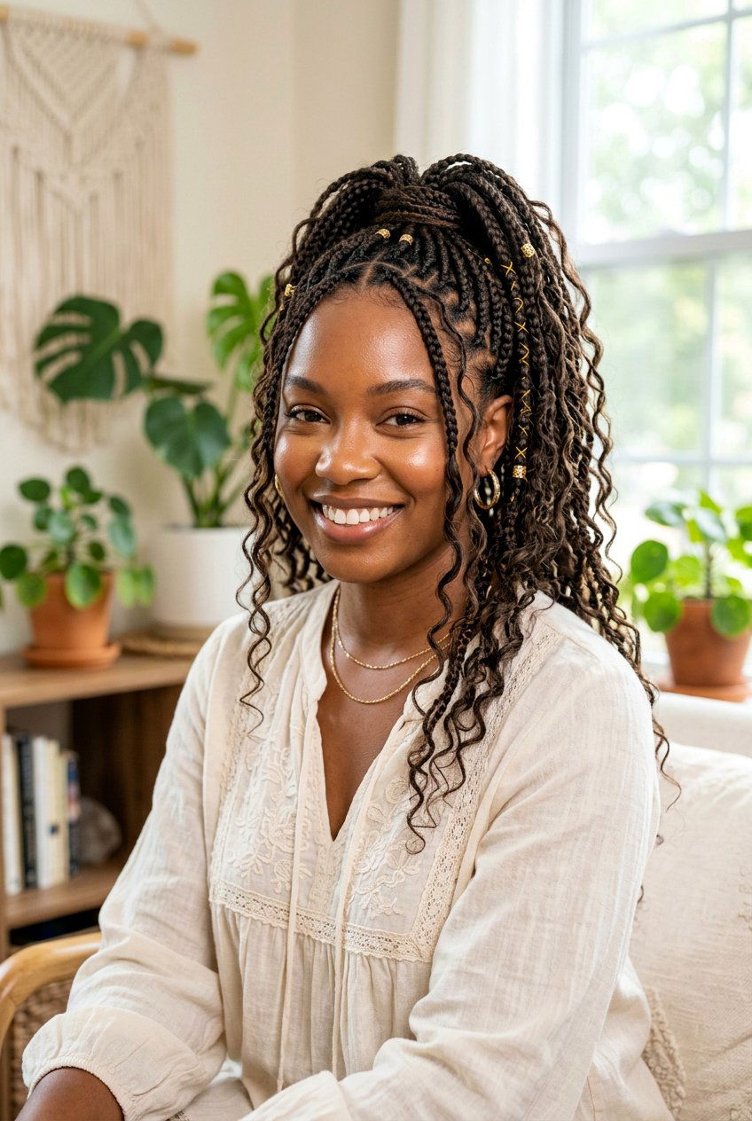 Boho Braided Ponytail - 20 black women office braid ponytail styles - 20 black women office braid ponytail styles