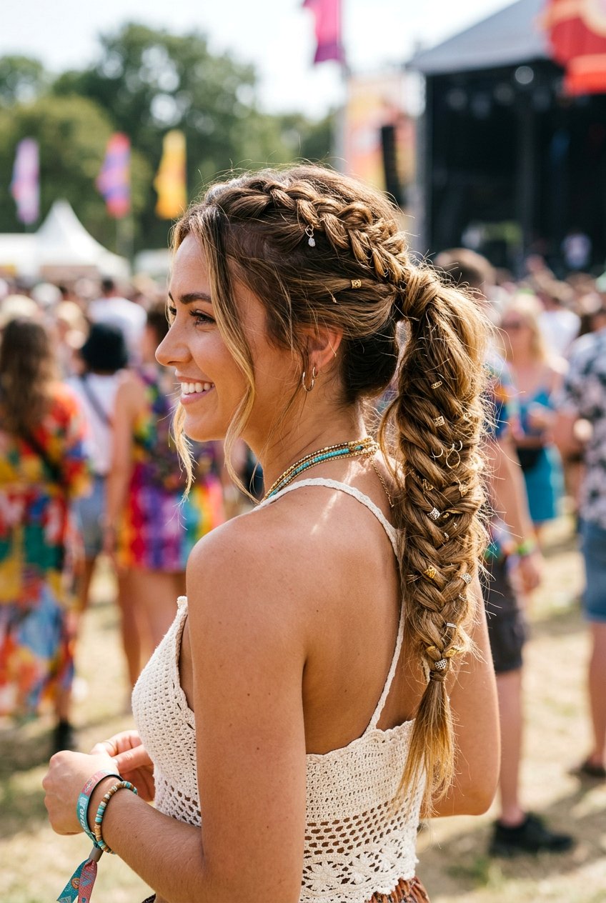 Boho Braided Ponytail For Festivals - 20 boho festival braid styles - 20 boho festival braid styles