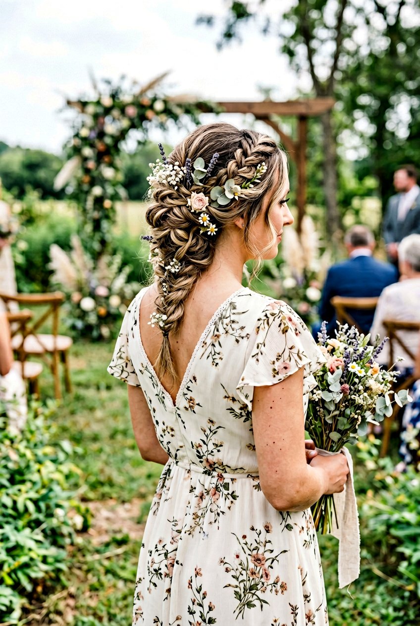 Boho Braided Updo for Bridesmaids - 20 bridesmaid hairstyles with braids - 20 bridesmaid hairstyles with braids