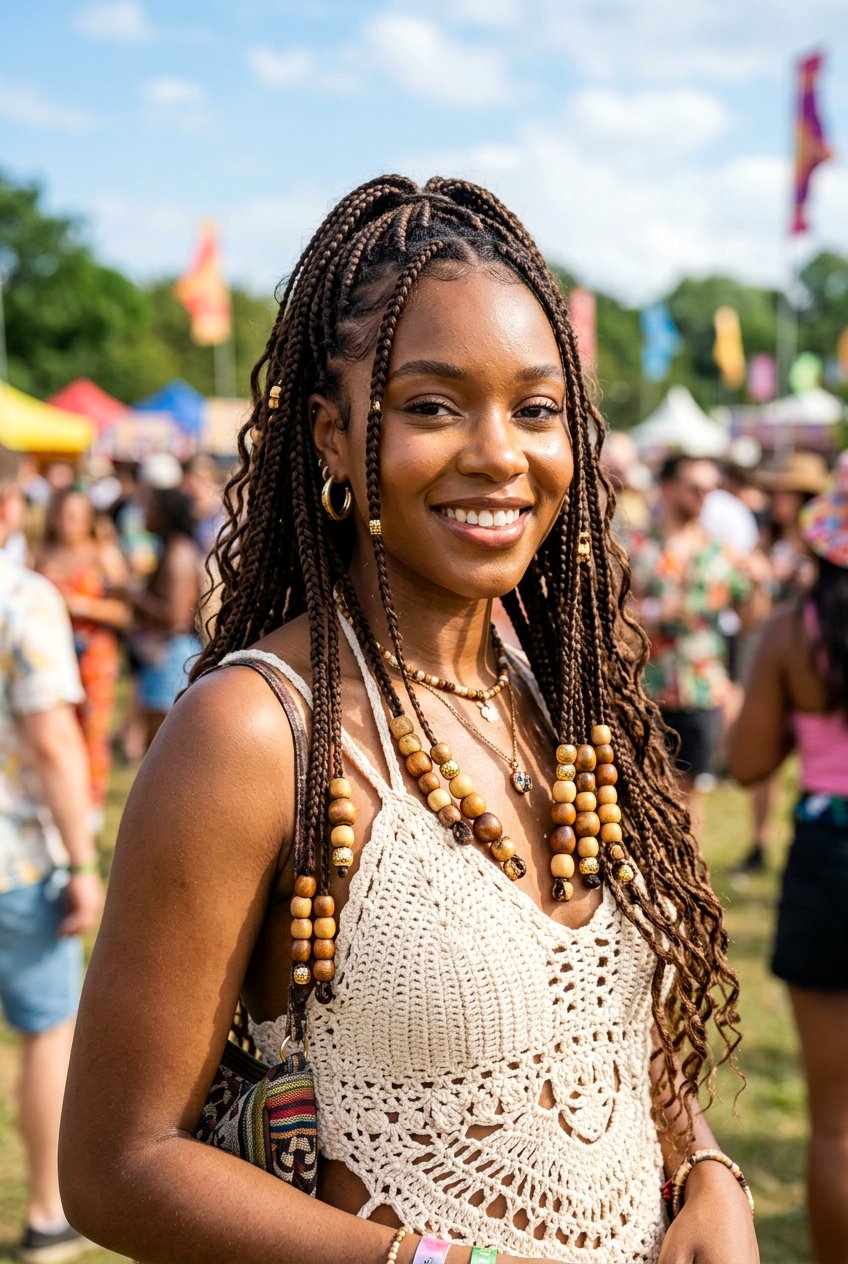 Boho Braids With Beads - 20 boho messy braid hairstyle - 20 boho messy braid hairstyle