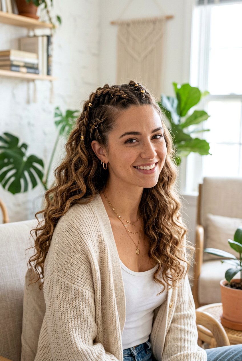 Boho Braids With Loose Curls - 20 boho braid hairstyles - 20 boho braid hairstyles