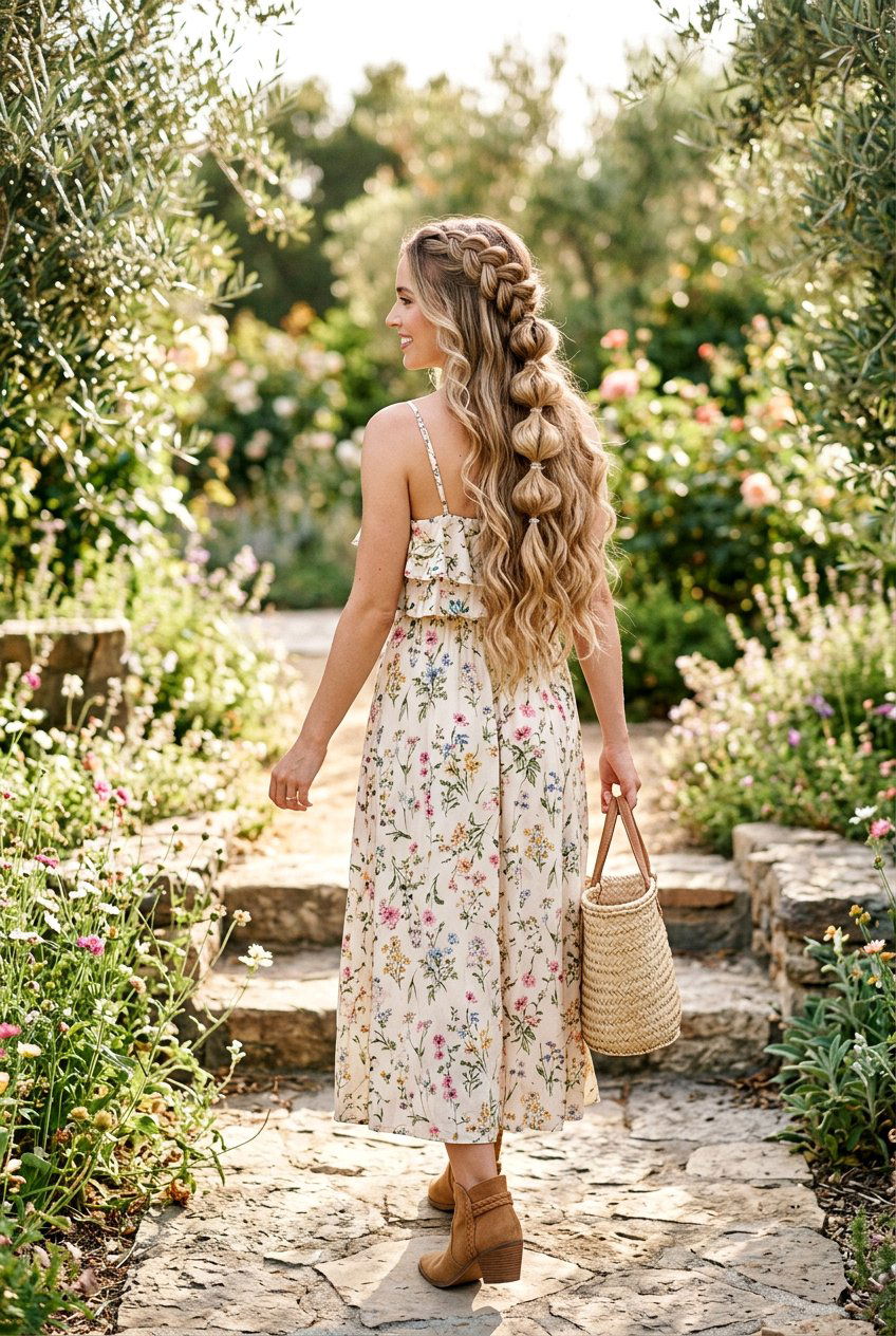 Boho Bubble Braid Waves - 20 country concert waves hairstyle - 20 country concert waves hairstyle