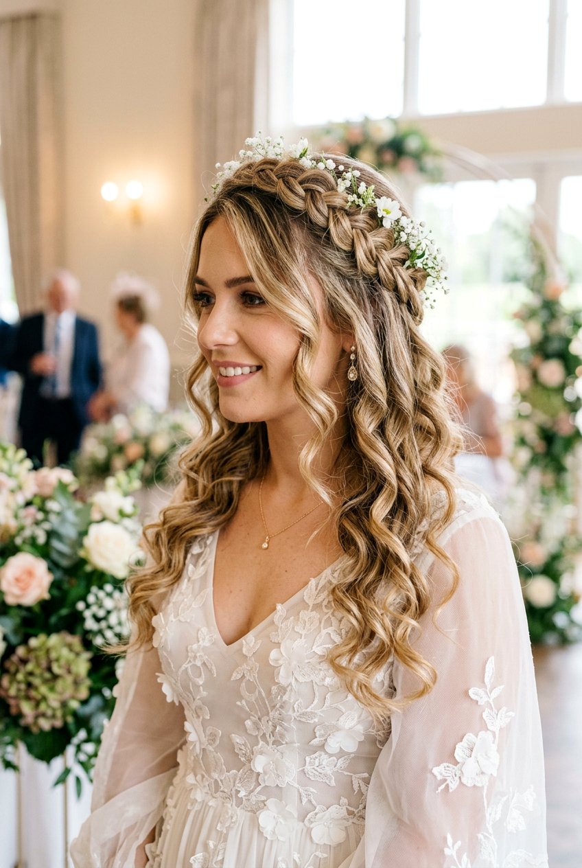 Boho Crown Braid With Curls - 20 boho braid hairstyle with curls - 20 boho braid hairstyle with curls