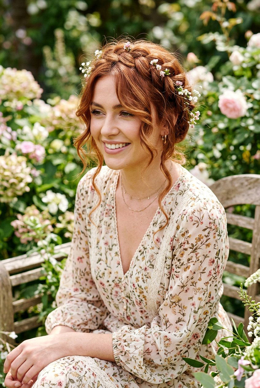 Boho Crown Braid With Face Framing Pieces - 20 homecoming hairstyle with braid crown - 20 homecoming hairstyle with braid crown