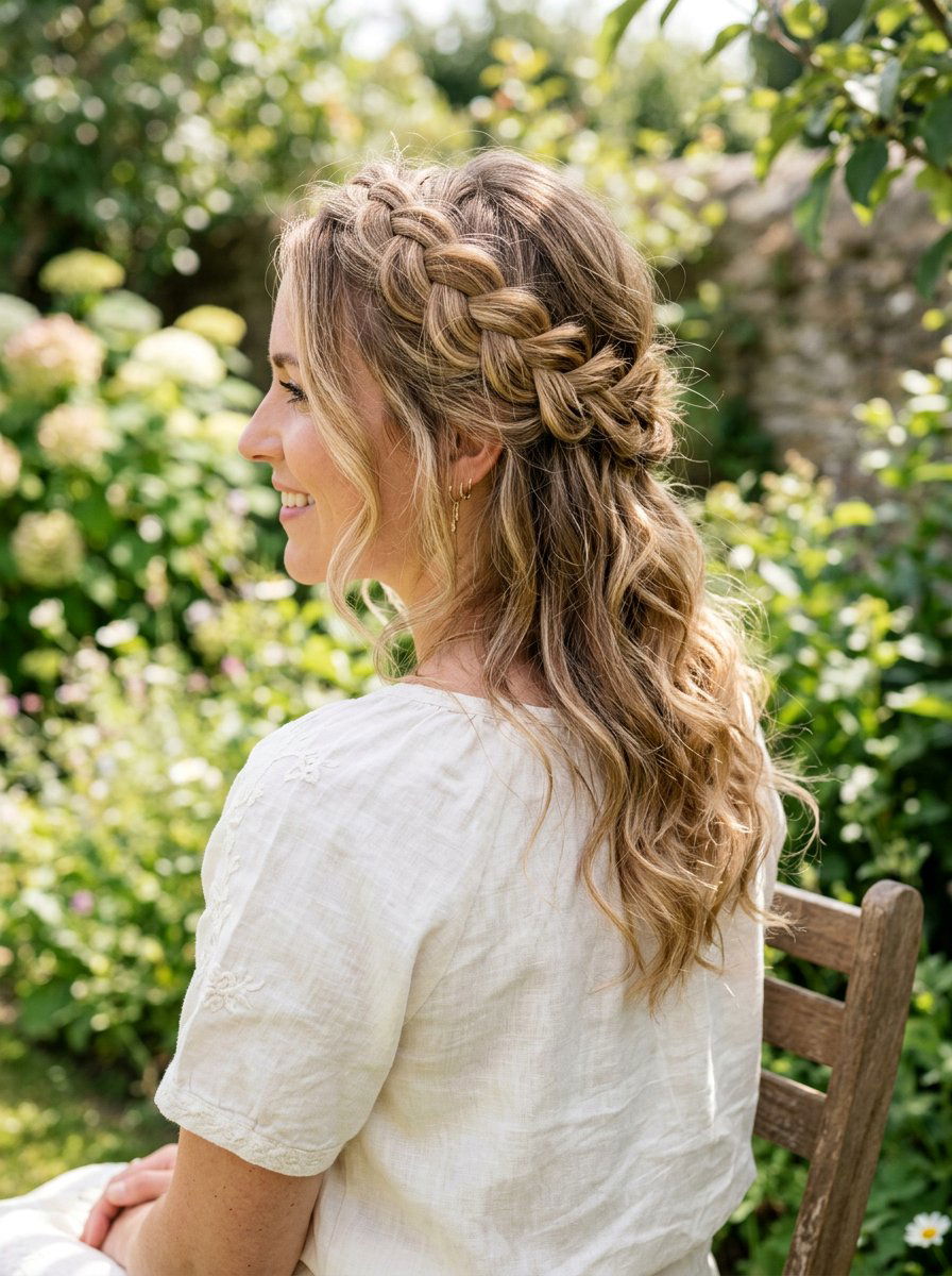 20 Stunning Crown Braid With Loose Curls Hairstyles To Try